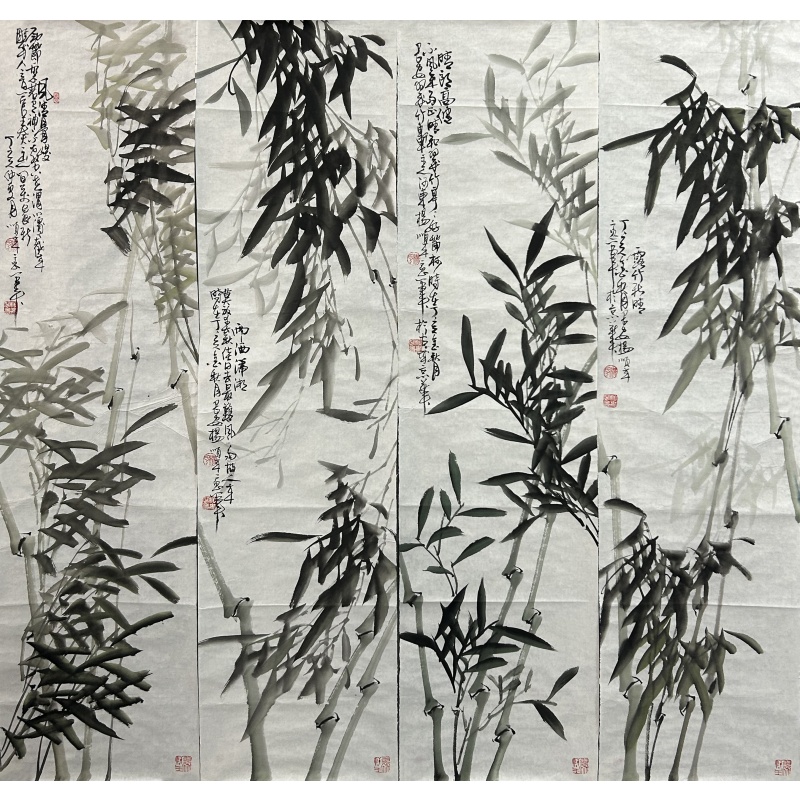 墨竹四条屏 杨顺来（款）50091