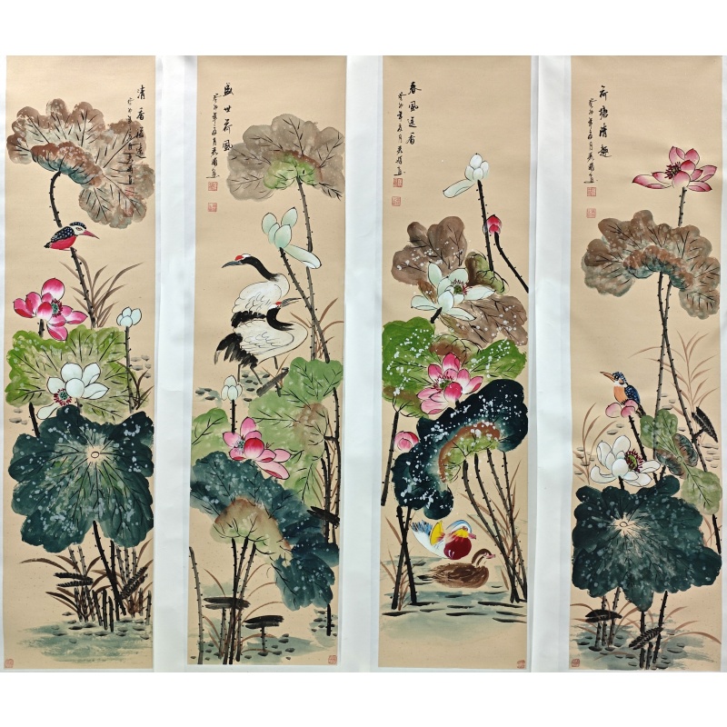 花鸟四条屏 陈丽娟（款） 51487