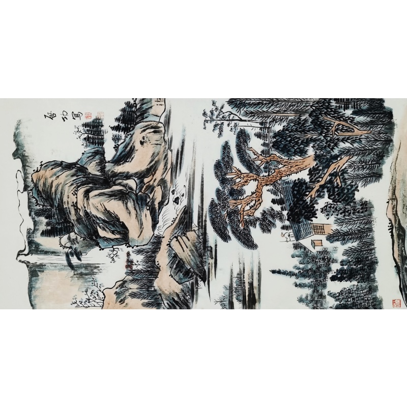 山水画 启功（款）7995
