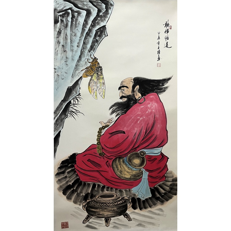 听蝉悟道 王维之（款）50426