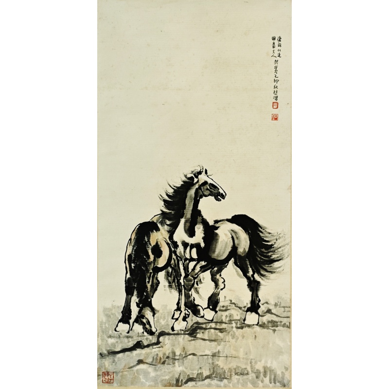 双骏图  徐悲鸿（款）  6403