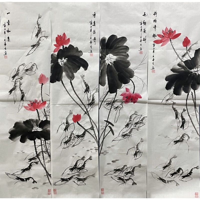 水墨虾 毛华兮（款）850001