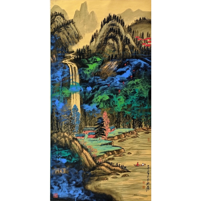 泼彩山水   张大千（款）   802020