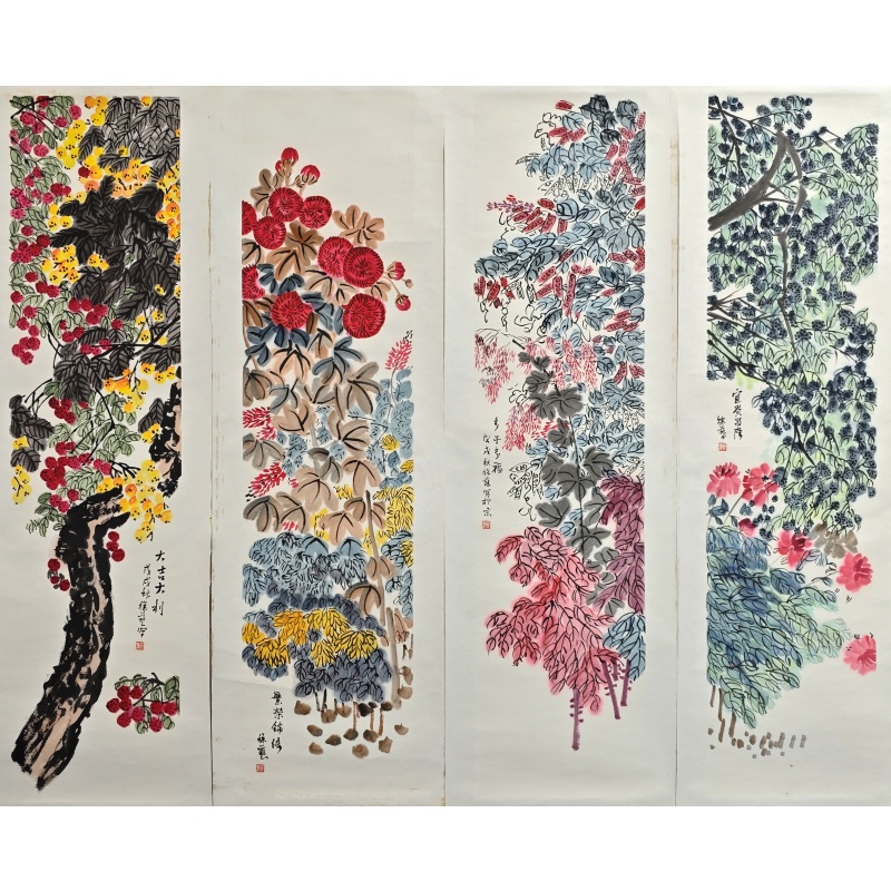 浮祚繁华四条屏 徐艺（款）811002