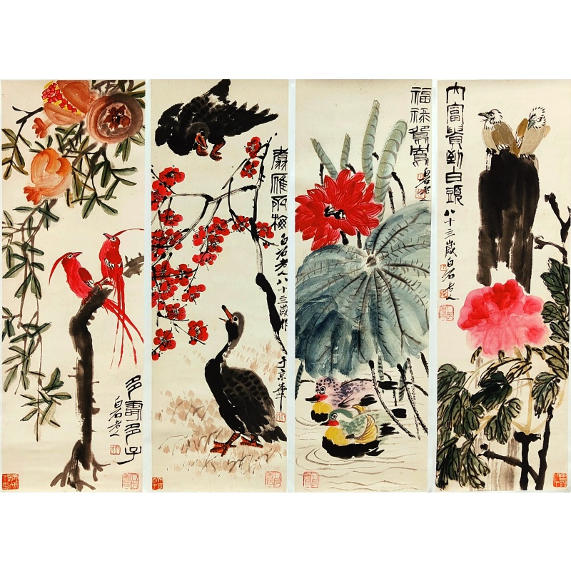 花鸟四条屏 齐白石（款）54002