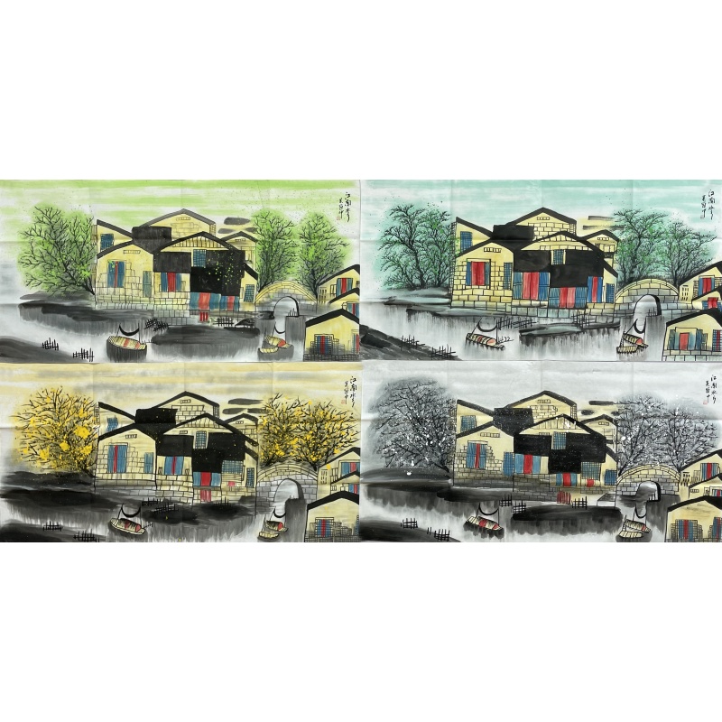 春夏秋冬四条屏  吴冠中（款）  53957