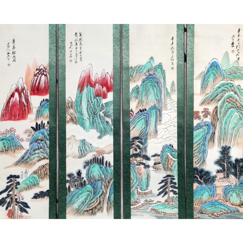 山水四条屏 张大千（款）54376