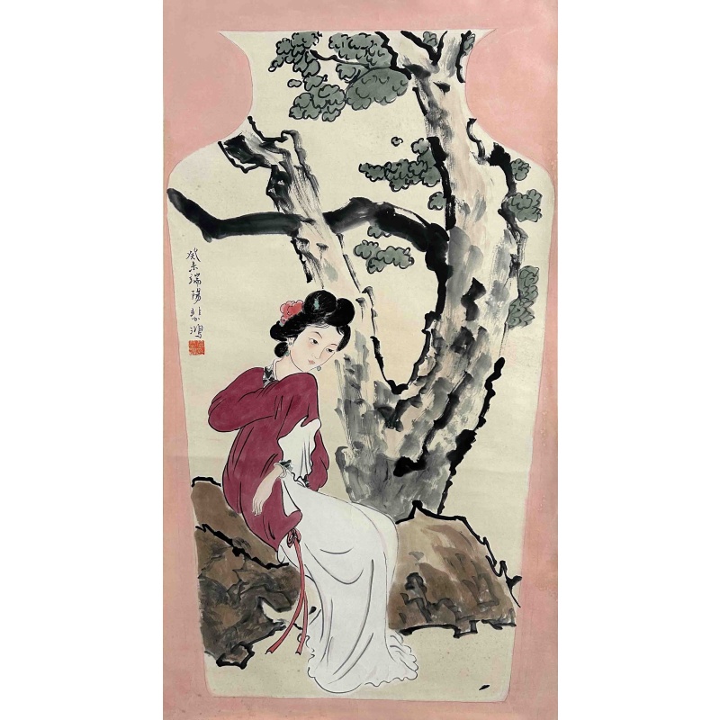 美女图 徐悲鸿（款）8132