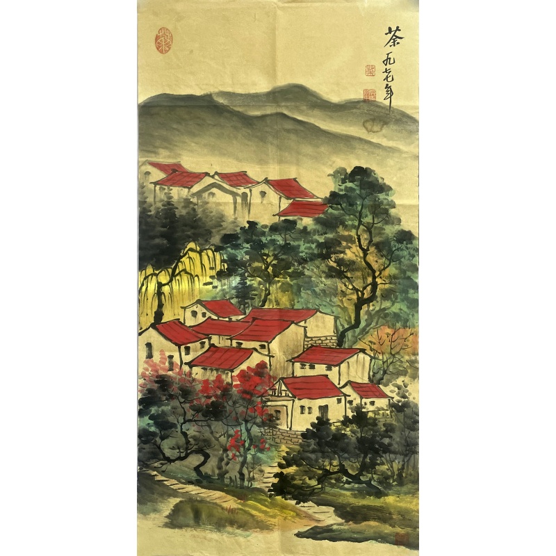 山水人家  吴冠中（款）  55085