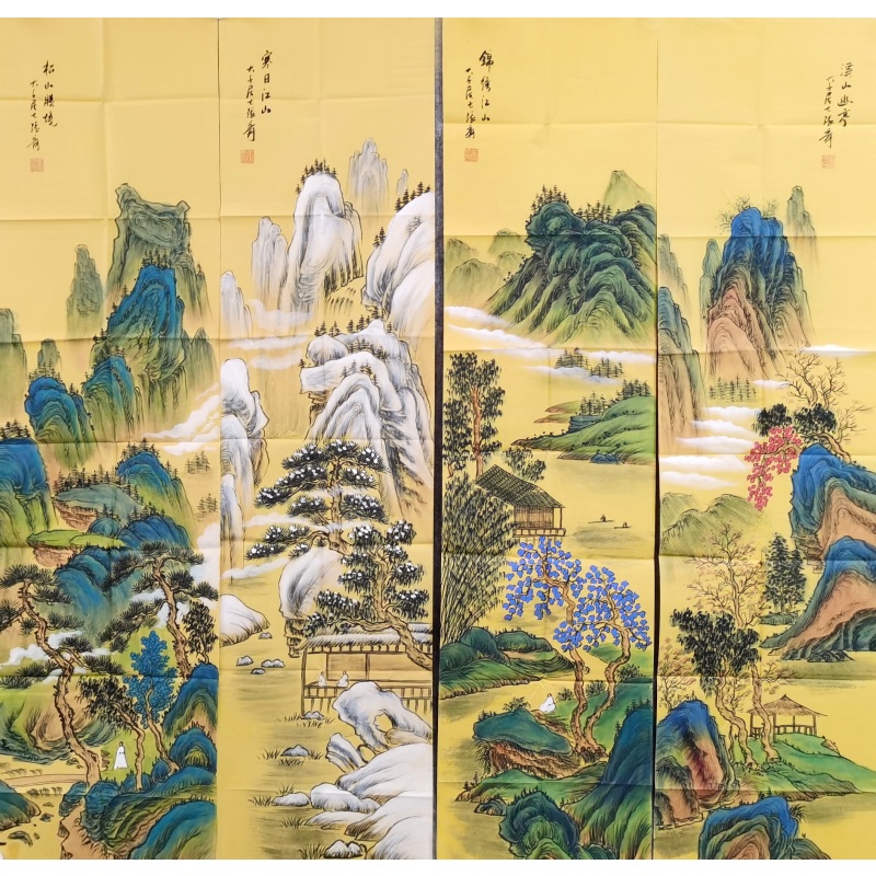 山水四条屏54380