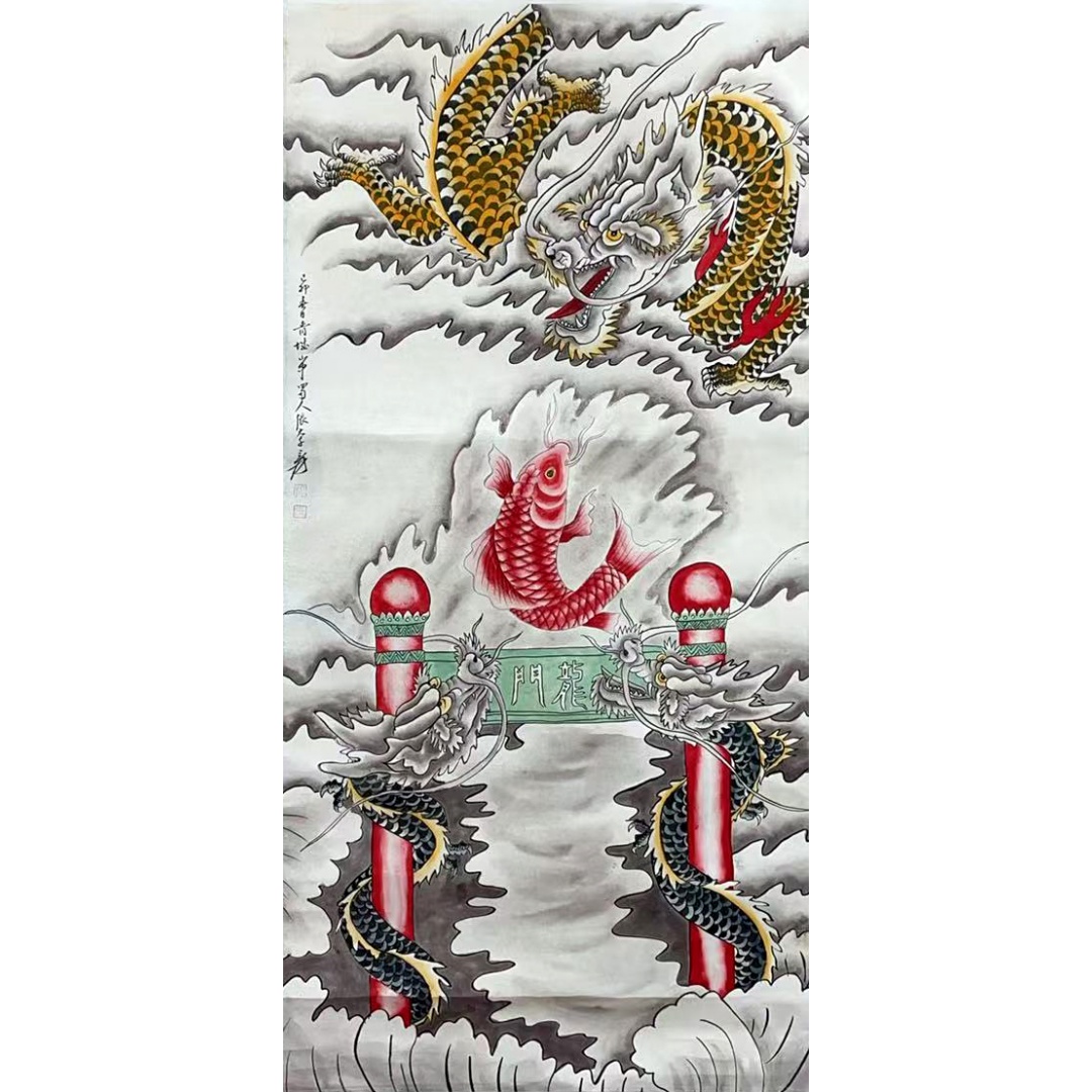 鱼跃龙门  52207  张大千（款）