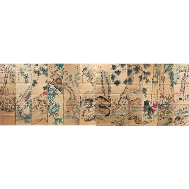 动物十二条屏 高剑父（款）53901