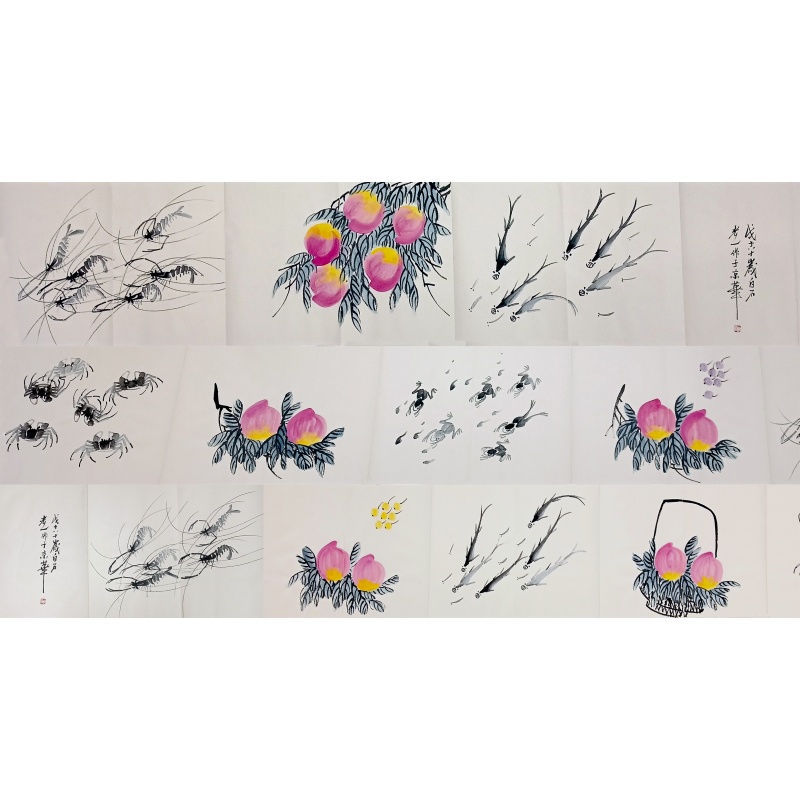 寿桃鱼虾蟹 齐白石（款）53411