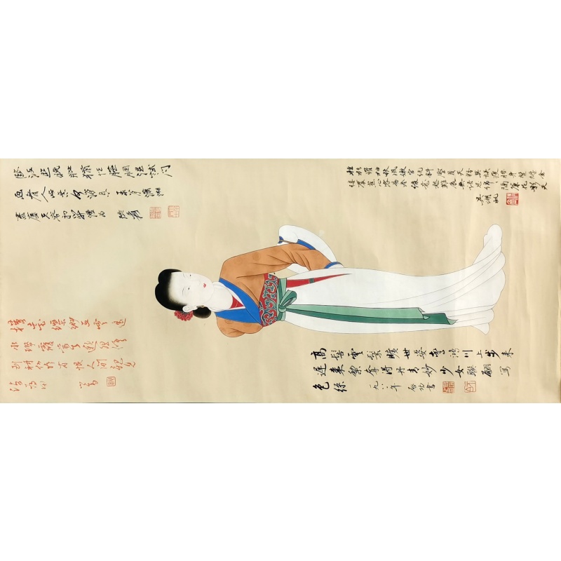 仕女图 张大千 启功 吴湖帆（款）54338