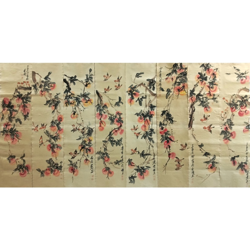 柿柿如意八条屏 齐白石（款）51244