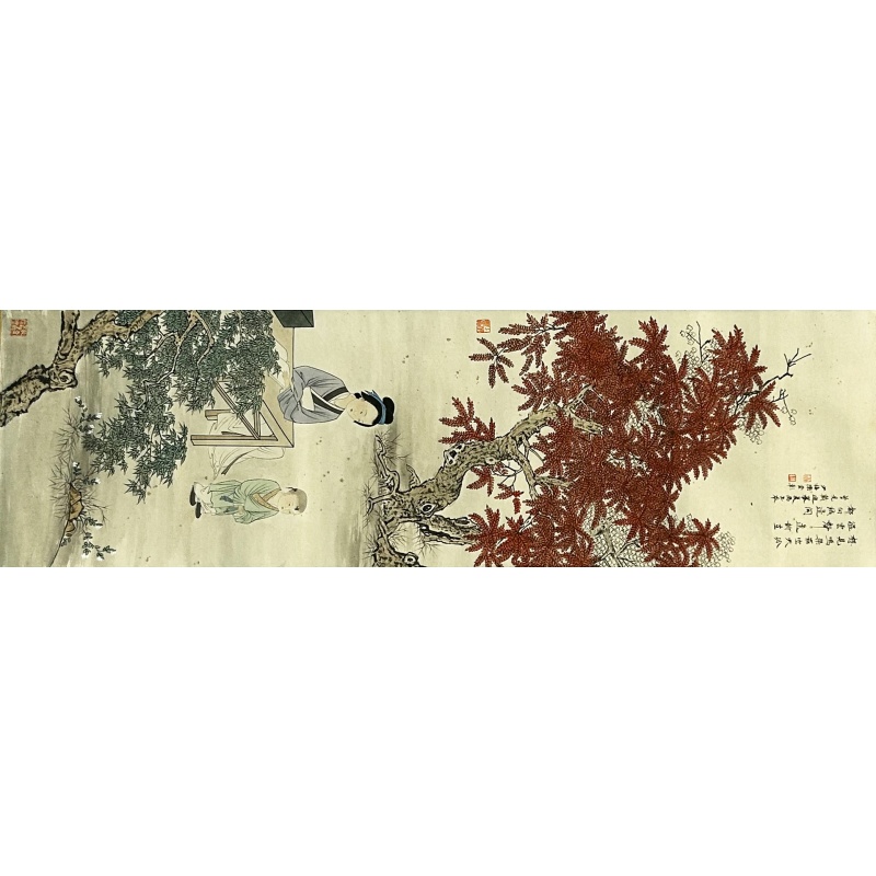 庭院教子 陈少梅（款）52349