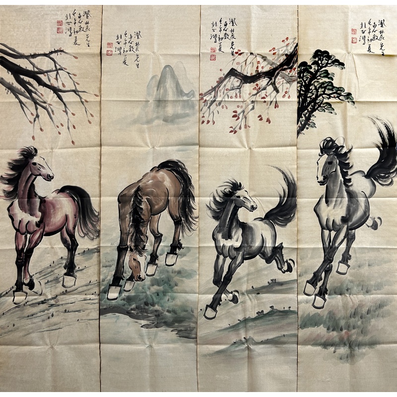 奔马四条屏 徐悲鸿（款）54233
