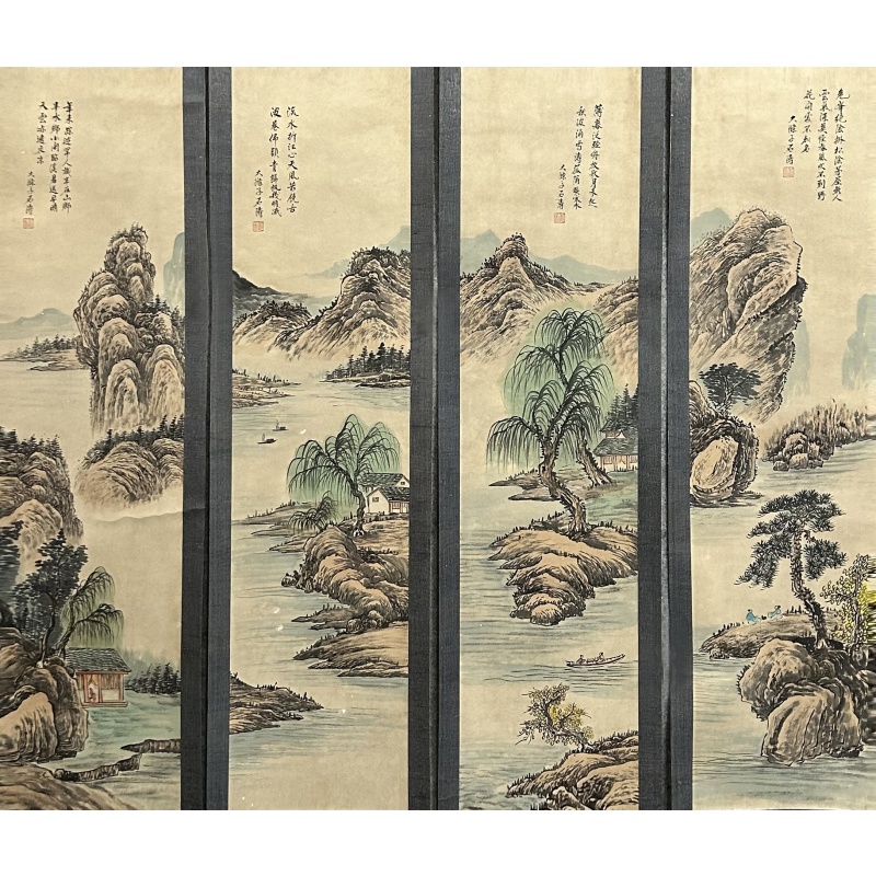 山水四条屏 石涛（款）53527