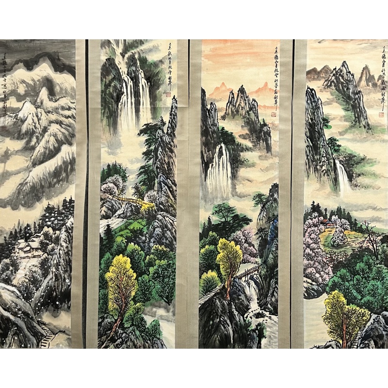 春夏秋冬四条屏 谢稚柳（款）54804