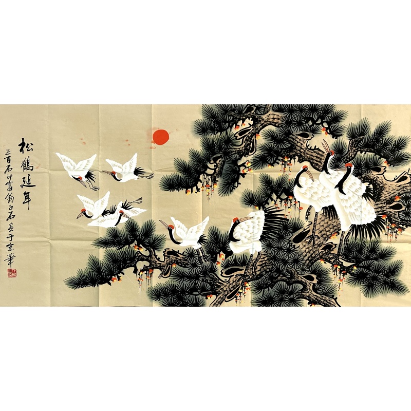 松鹤延年 齐白石（款）8556
