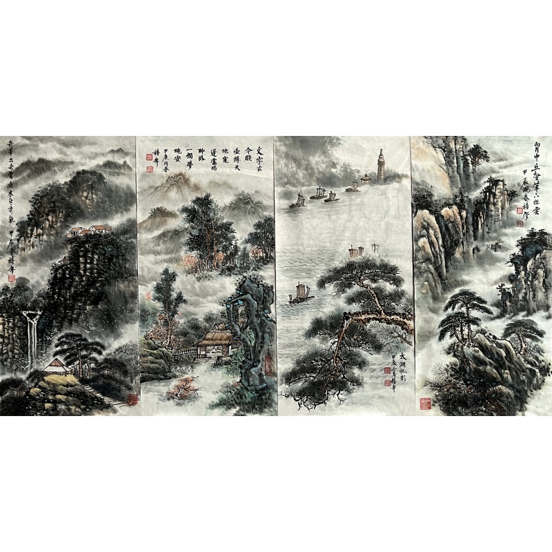 山水四条屏 赵禧年（款）56151