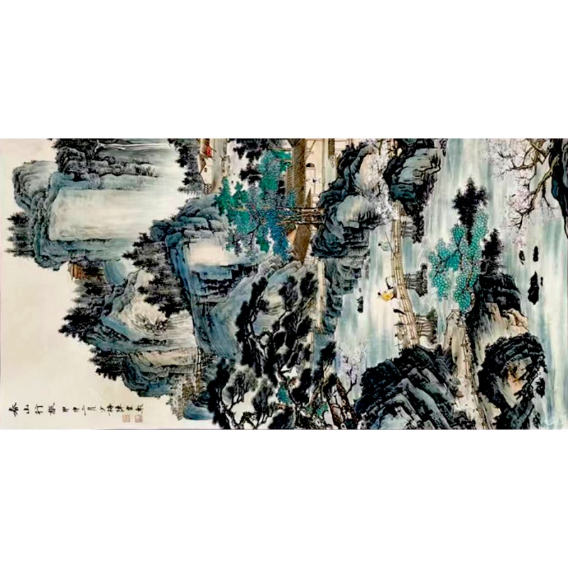 春山行旅 陈少梅（款）55198