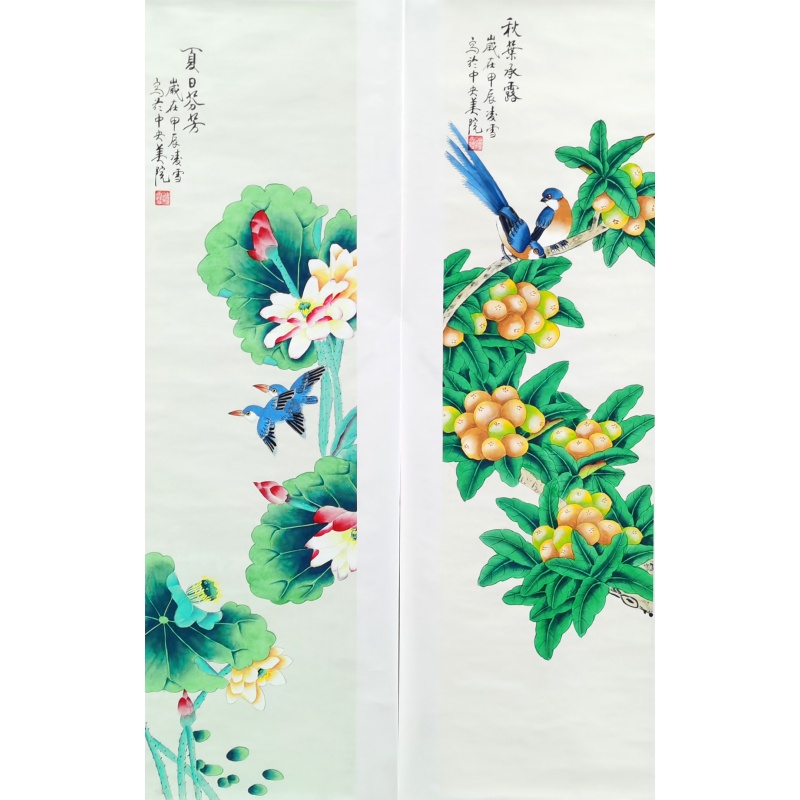 夏秋两条屏 凌雪（款）54539