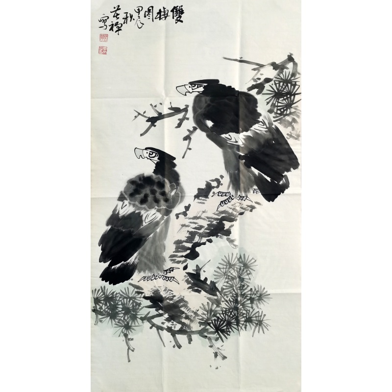 双鹰图 李苦禅（款）52364