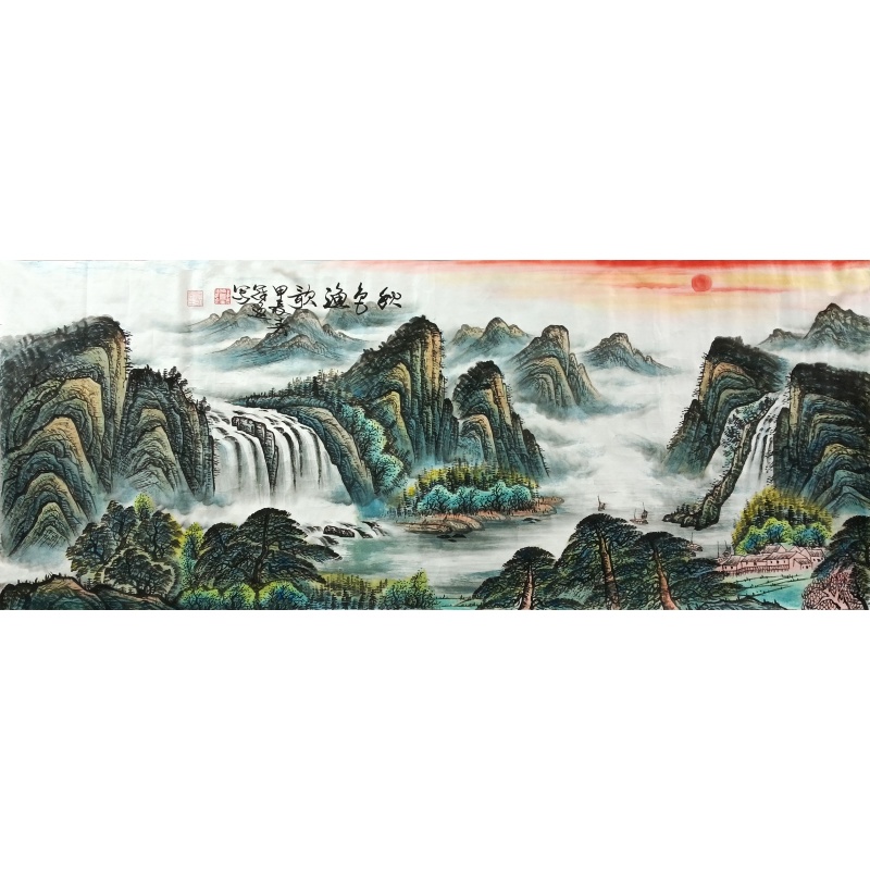 秋色渔歌 何冠逸（款）8553