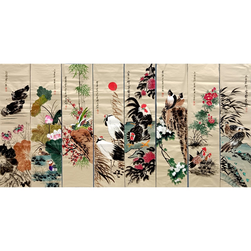 花鸟八条屏 齐白石（款）55813