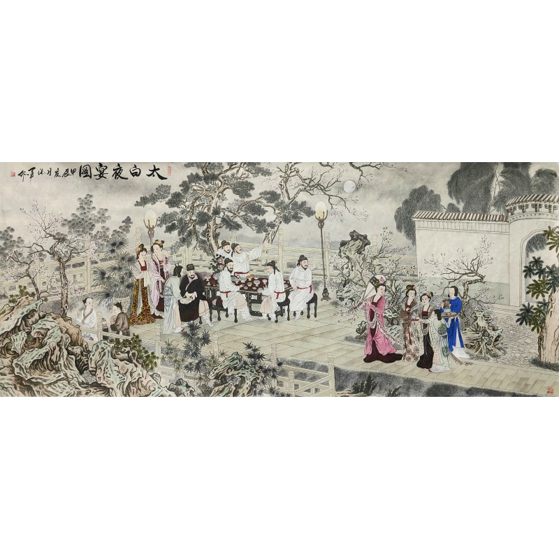 太白夜宴图 张军（款）55368