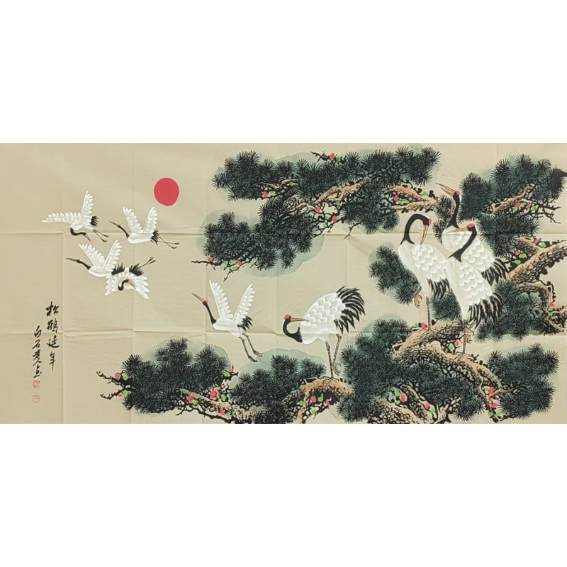 松鹤延年 齐白石（款）55815                                                                                    