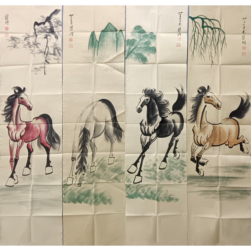 奔马图四条屏 徐悲鸿（款）55684