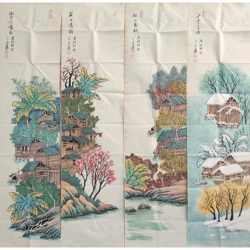 江南水乡 张大千（款）56129