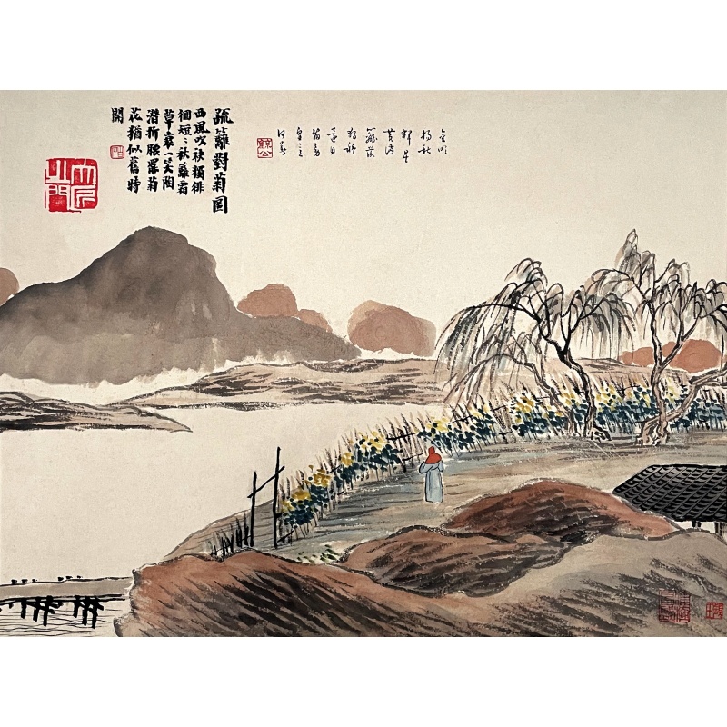 疏篱对菊图 齐白石（款）​53346