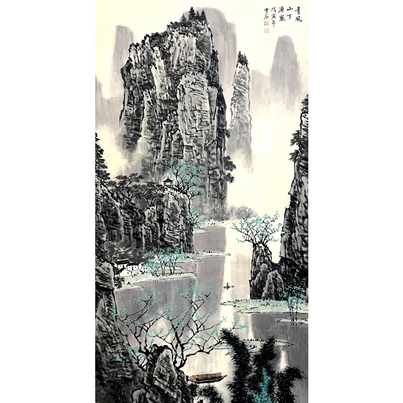 青峰山下渔家 白雪石（款）52034