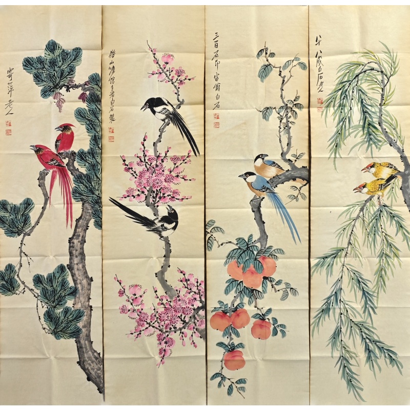 花鸟四条屏 齐白石（款） 50795