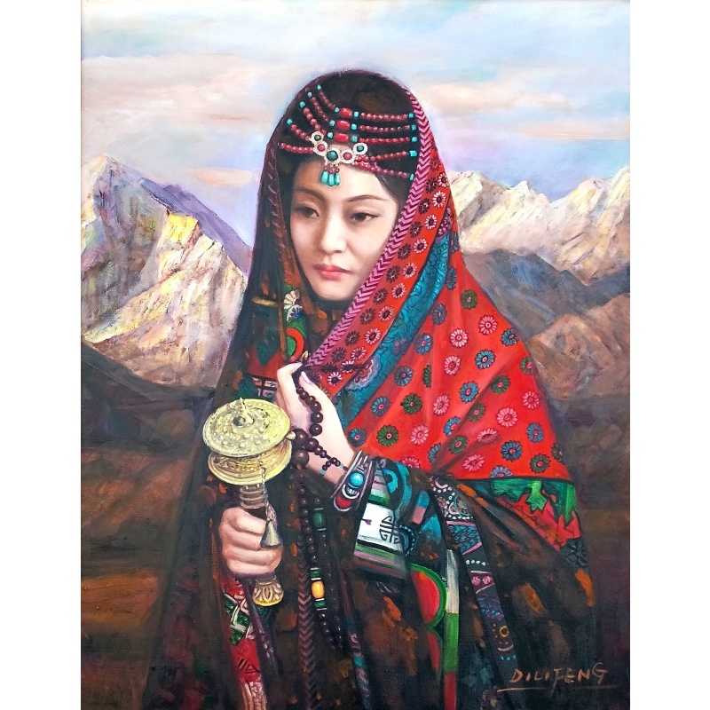 西藏美女  邱立丰（款）  7046