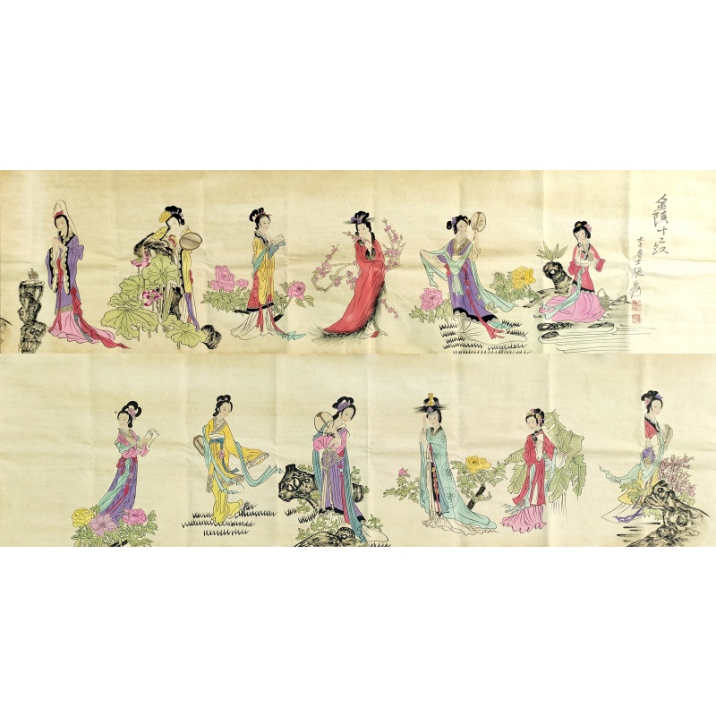 金陵十二钗 张大千（款） 8584