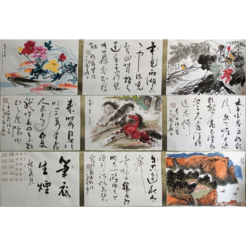 书画合作长卷 刘河文、王义清、牛合生等合作（款）54218