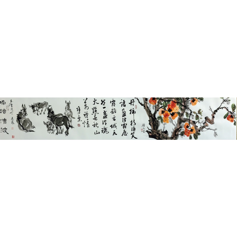 书画合作长卷 田双乐 王景龙 陆盛等7位老师（款） 55619