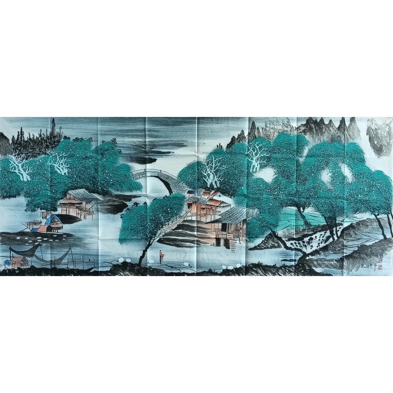 江南水乡52543吴冠中（款）
