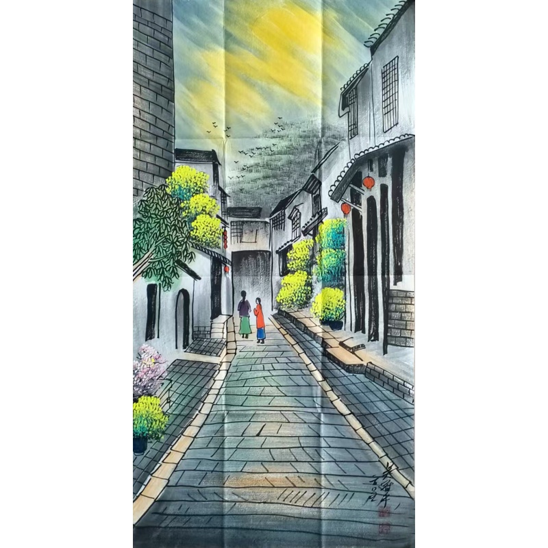 古镇图55091吴冠中（款）