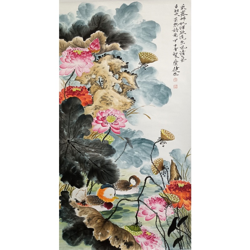 荷花鸟53288  贾广健（款）
