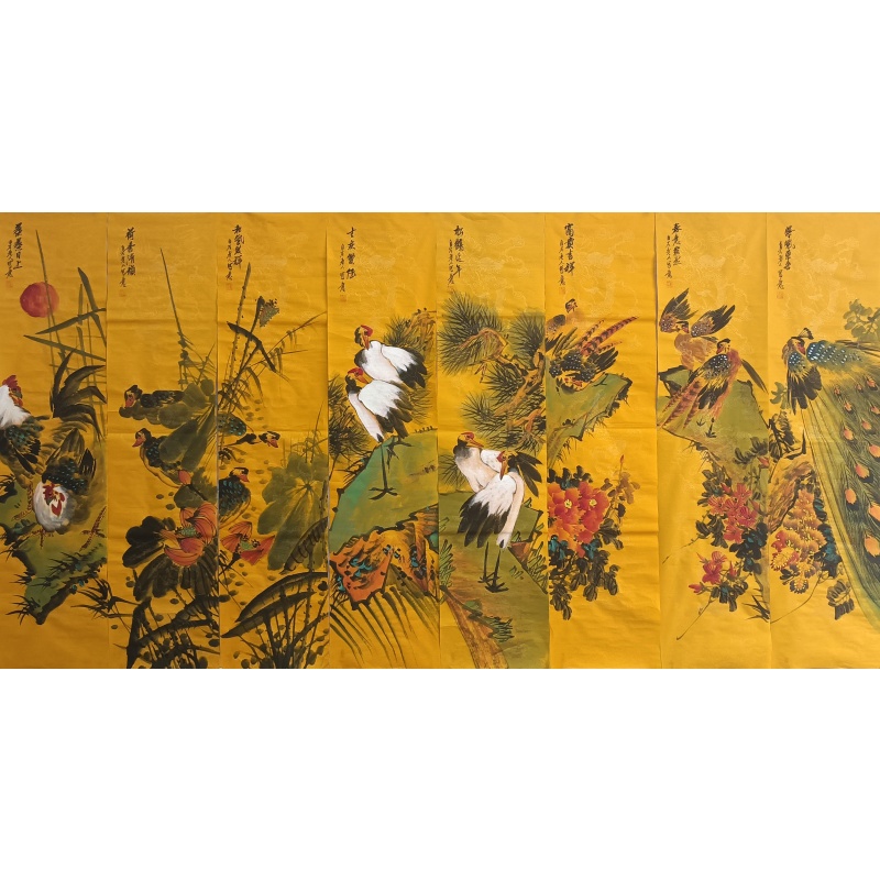 花鸟八条屏  52570  齐白石（款）