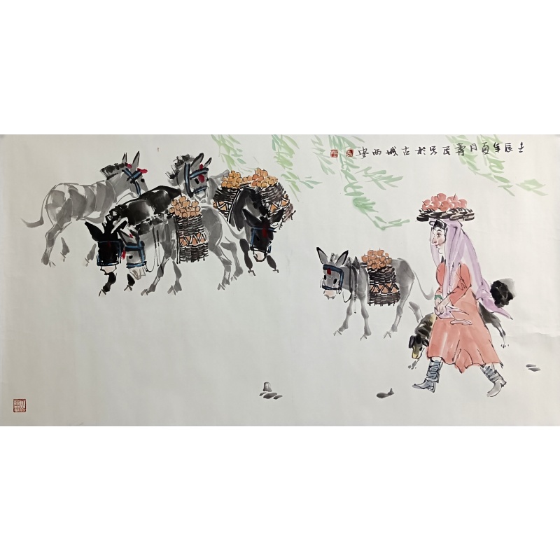 古城西安（赶集图 ）   马寿民（款）     51764