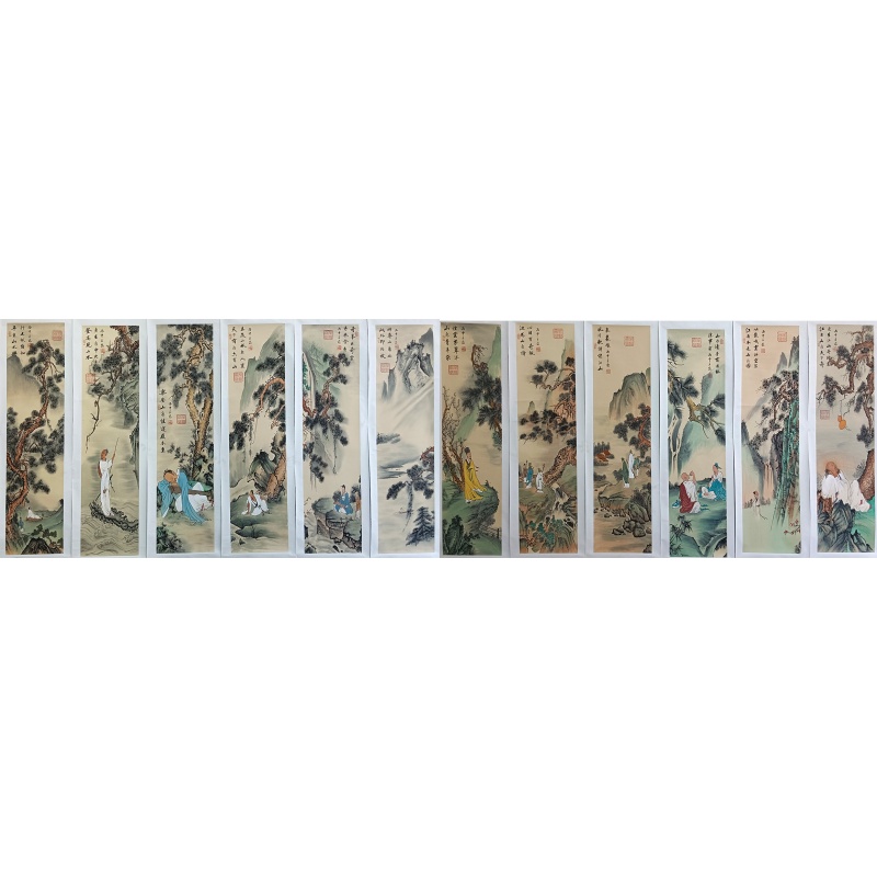 人物十二条屏 张巨富（款）52443