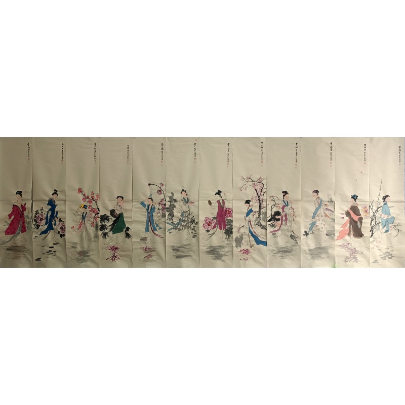 十二金钗  张大千（款）  55025