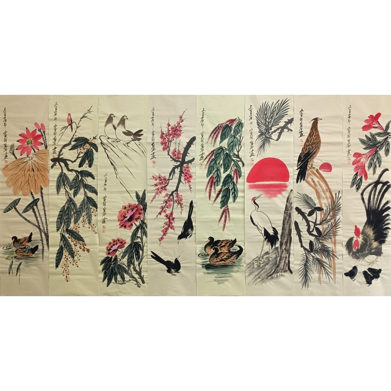 花鸟八条屏  齐白石（款）  55092