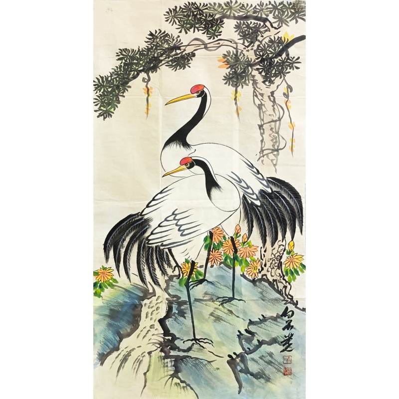双鹤 齐白石（款） 52556